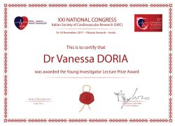 Vanessa DORIA Oral Presentation Primo Premio Sirc Xxi Congresso Web