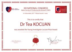 Tea Oral Presentation Primo Premio Sirc Xxi Congresso Web